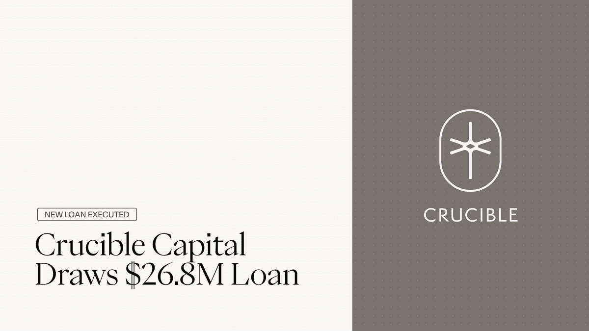 Crucible Capital Draws $26.8M Loan from USD.AI